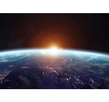 Fototapete weltraum mit blick auf den sonnenaufgang - TenStickers