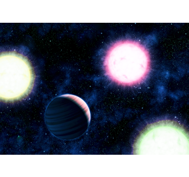 Fototapete weltraum himmlische planetenlandschaft - TenStickers