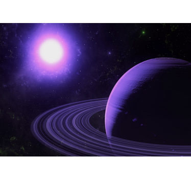 Fototapete weltraum violette planetenszene - TenStickers