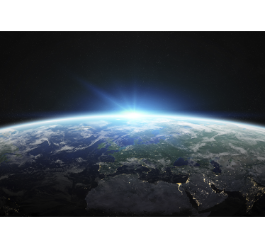 Fototapete Weltraum erde horizont glühen - TenStickers