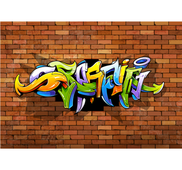 Fototapete Schlafzimmer 3d-graffiti-wand - TenStickers