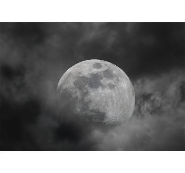 Fototapete weltraum mit leuchtender mondsilhouette - TenStickers