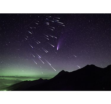Fototapete weltraum sternschnuppen nacht - TenStickers