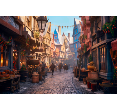 Fantasie Magierstadt Fototapete - TenStickers