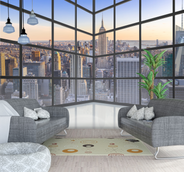 Fenster New York City 3D Tapete - TenStickers