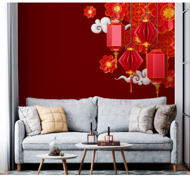 3D Fototapete 3d-effekt der chinesischen wand - TenStickers