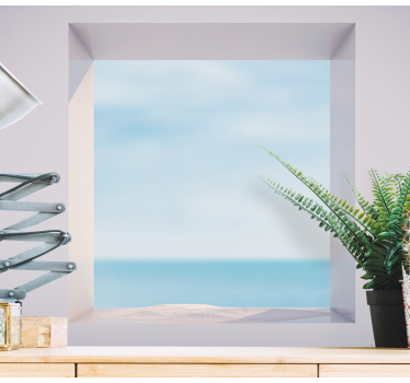 3D Fototapete Dachfenster meerblick - TenStickers