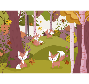 Waldtiere Natur Fototapete - TenStickers