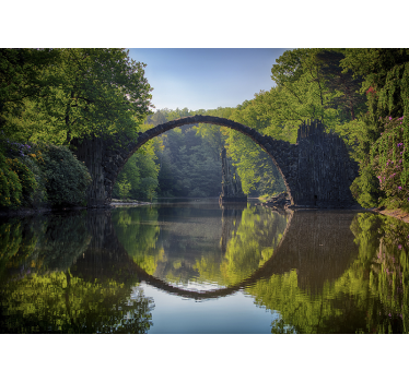 Natur Fototapete Brücke Reflexion - TenStickers