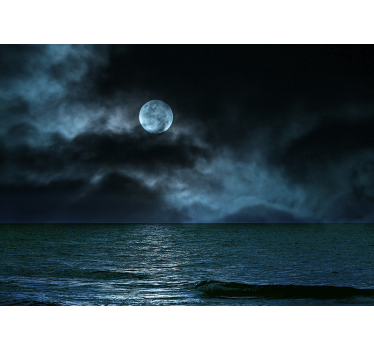 Dunkler Vollmond Landschaft Fototapete - TenStickers