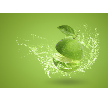 Saftige Limette 3D-Effekt Fototapete - TenStickers