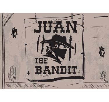 Personalisierte Bildtapete Bandit mit Namen - TenStickers