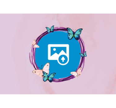 Personalisierte Fototapete Bunte Schmetterlinge mit foto - TenStickers