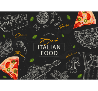 Küche Fototapete Italienische Lebensmittel - TenStickers