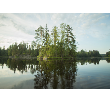 Fototapete Wald See Finnischer Inselsee - TenStickers
