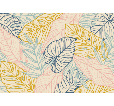 Fototapete Blumen Pastell monstera blätter - TenStickers