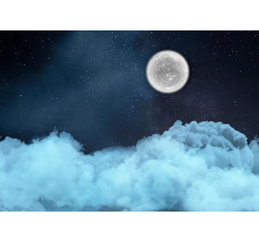 Fototapete Weltraum mondbeschienene wolkenlandschaft - TenStickers