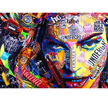 Wand Fototapete Collage kunst frau - TenStickers