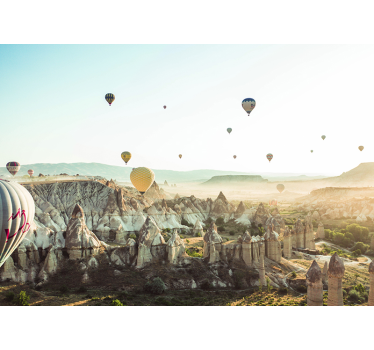 Heißluftballon Landschaft Fototapete - TenStickers