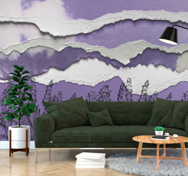 Fototapete abstrakte Kunst Abstraktes lavendelfeld - TenStickers