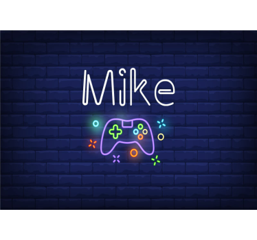 Neon Fototapete Konsole mit personalisierten Namen - TenStickers