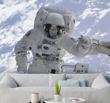 Austronaut im Weltraum Fototapete für Schlafzimmer - TenStickers