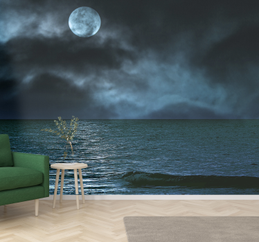 Dunkler Vollmond Landschaft Fototapete - TenStickers