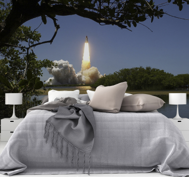 Fliegende Rakete Schlafzimmer Fototapete - TenStickers