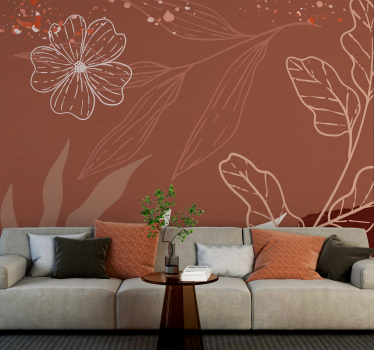 fototapet minimalistisches blätterdesign - TenStickers