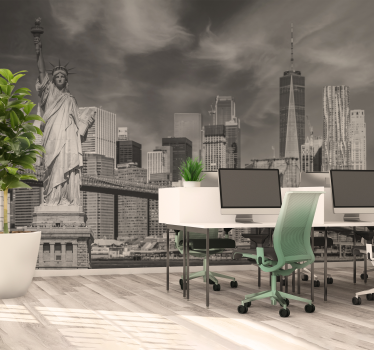 Fototapete Büro schwarz und weiß New York - TenStickers