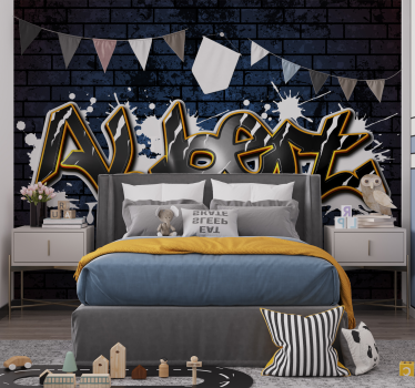 Fototapete Jugendzimmer backsteinmauer mit namen - TenStickers