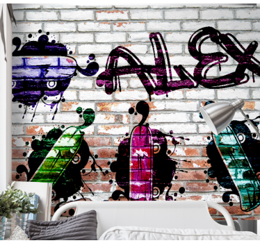 Farbige Skateboards personalisierte Fototapete - TenStickers