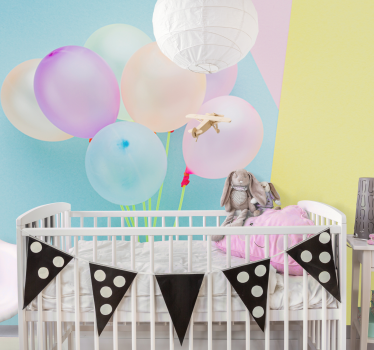 Fototapete Kinder Moderner rahmen mit luftballons - TenStickers
