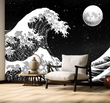 Fototapete Klassische Kunst japanische kanagawa-welle bei nacht - TenStickers