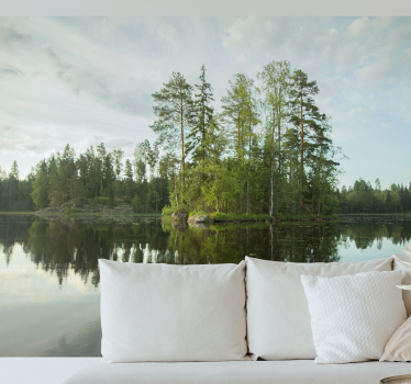 Fototapete Wald See Finnischer Inselsee - TenStickers