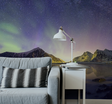 Fototapete Landschaft nordlicht-show - TenStickers