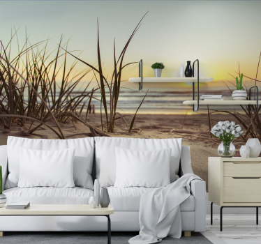 Fototapete Meerblick Sonnenuntergang und Strand - TenStickers