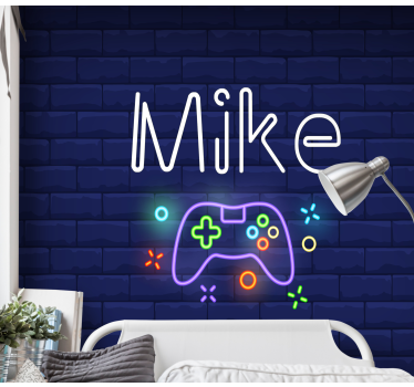 Neon Fototapete Konsole mit personalisierten Namen - TenStickers