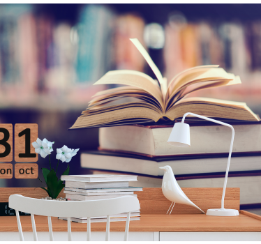 Fototapete Retro Großer bücherstapel - TenStickers
