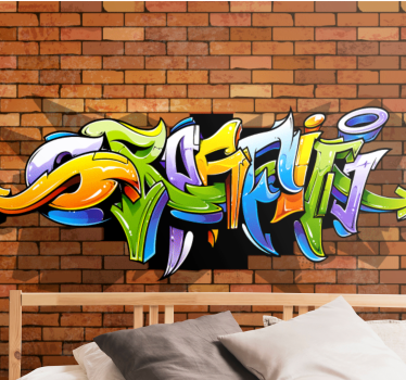 Fototapete Schlafzimmer 3d-graffiti-wand - TenStickers
