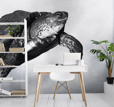 Schwarz-Weiß Schildkröte Tapete Büro - TenStickers