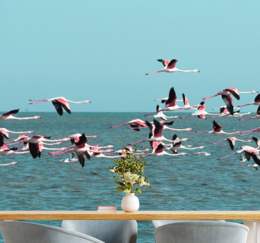 Fototapete tiere flamingos über wasser - TenStickers
