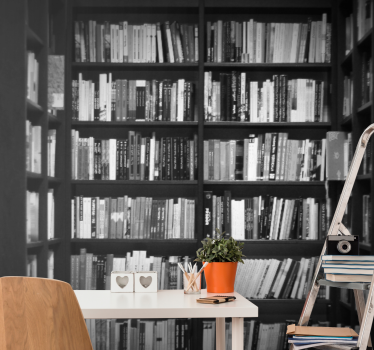 Fototapete Vintage Vintage-bibliothek und bücher - TenStickers