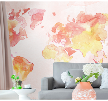 Fototapete weltkarte aquarell globale karte - TenStickers