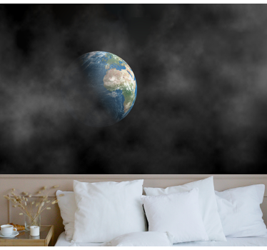 Fototapete weltraum erde umgeben von wolken - TenStickers
