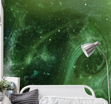 Fototapete weltraum grüner kosmischer wirbel - TenStickers