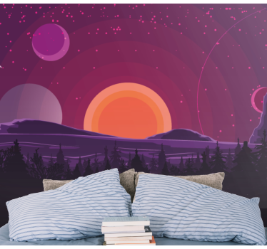 Fototapete Weltraum himmlische sonnenuntergangsszene - TenStickers