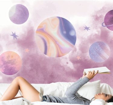 Fototapete weltraum himmlisches planeten design - TenStickers