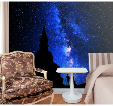 Fototapete weltraum kosmische silhouettenansicht - TenStickers