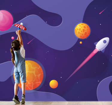 Fototapete Weltraum kosmisches abenteuer eines kindes - TenStickers
